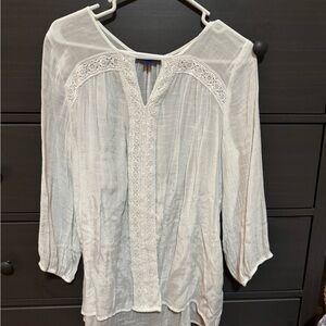 Apt. 9 Cream Lace Accent Blouse